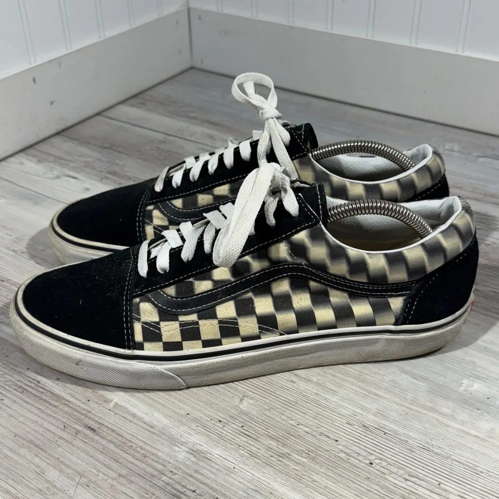 Vans Off The Wall Old Skool Blur Black/White Checkerboard Skater M 11.5‎
